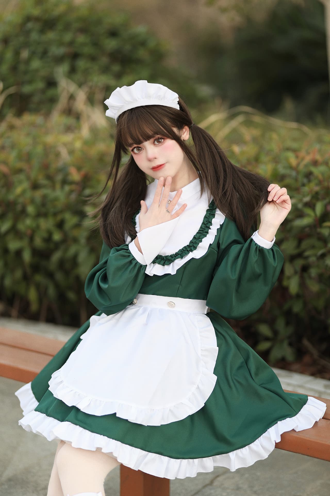 メイド服 ふんわりフリルメイドワンピース