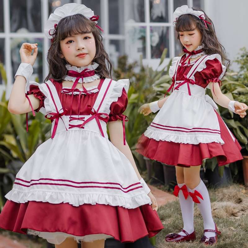 メイド服 フリルたっぷりメイド風ワンピース