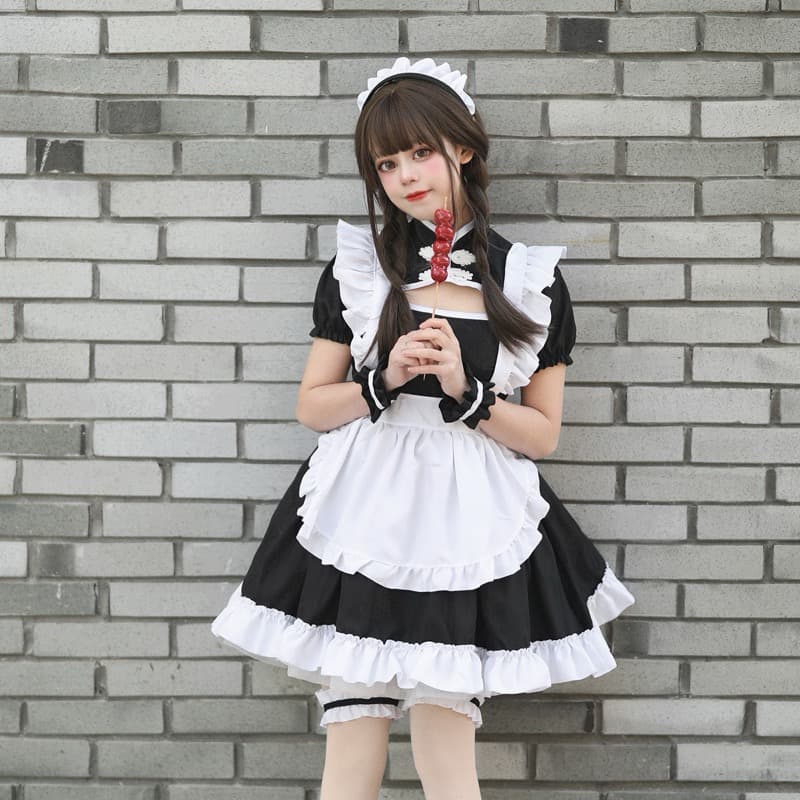 黒×白 クラシックメイド服 ワンピース コスプレ衣装