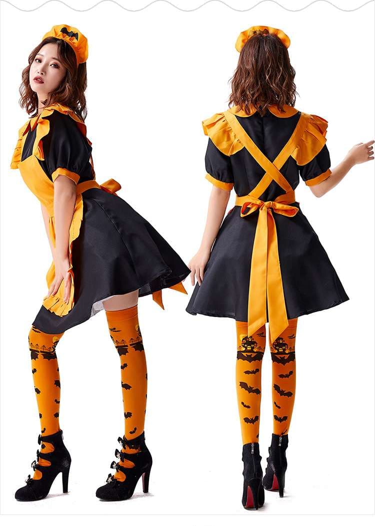 ハロウィンメイド服 かぼちゃドレス風エプロン