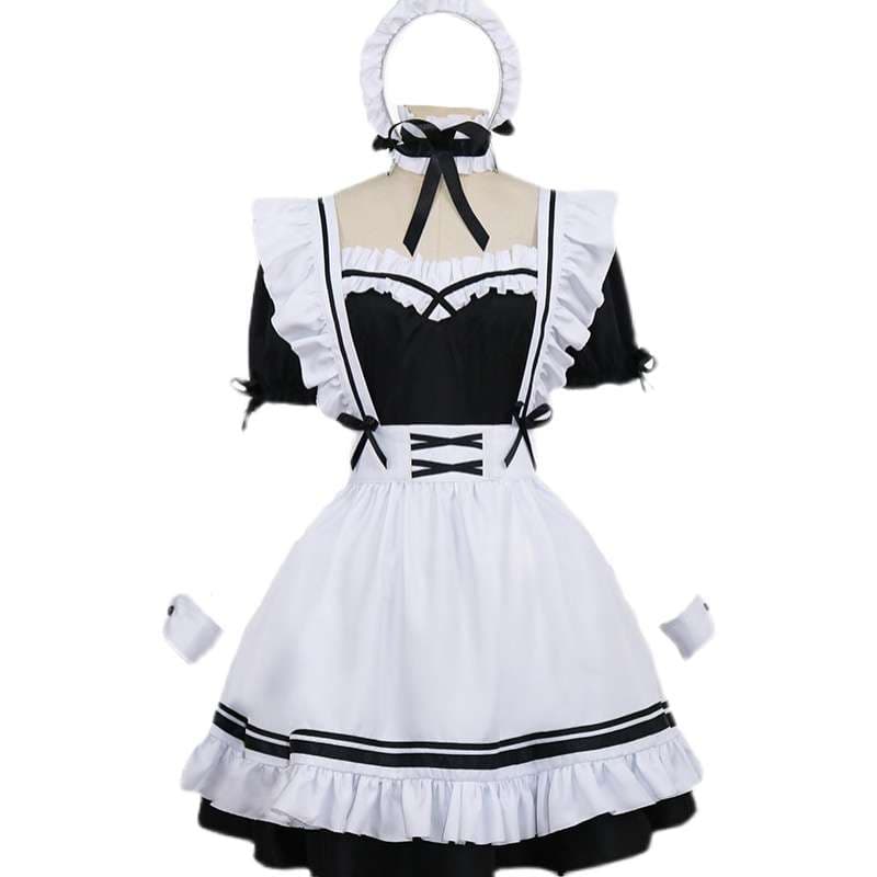メイド服 フリル豊かなメイド風ワンピース