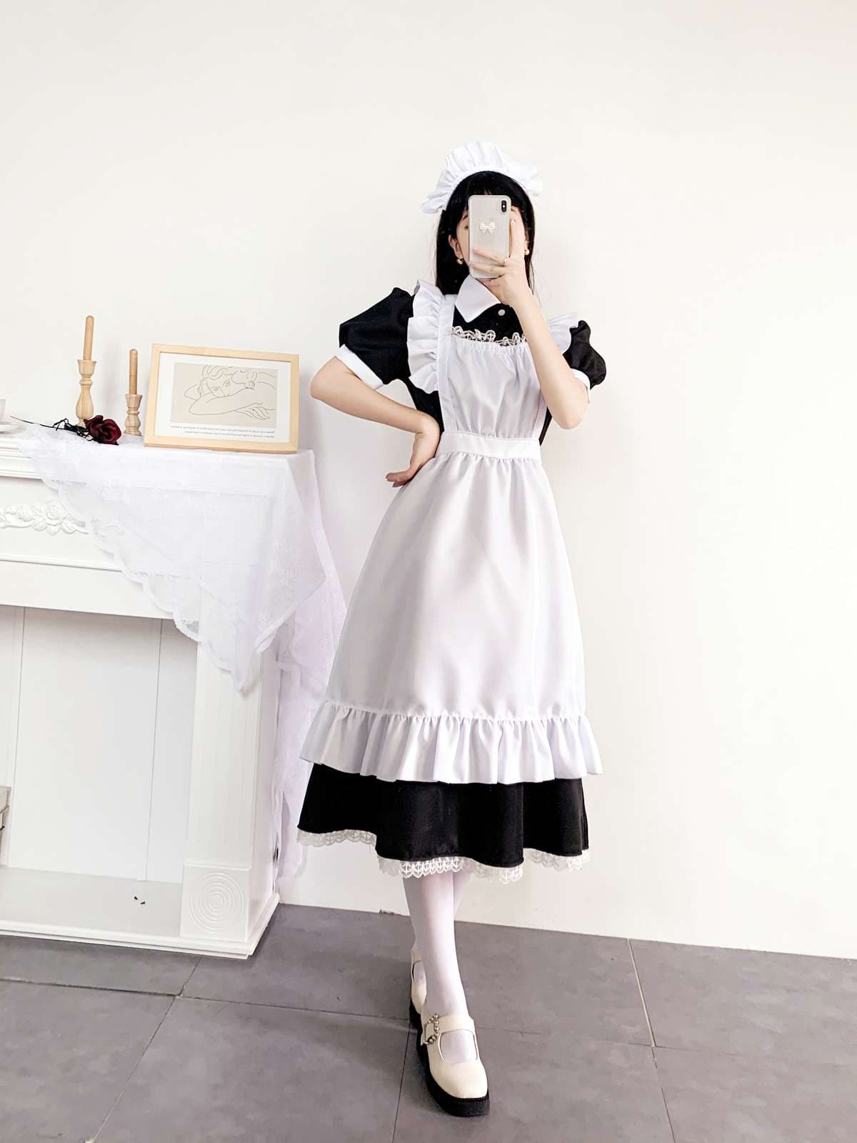 ふんわりメイド服ワンピース