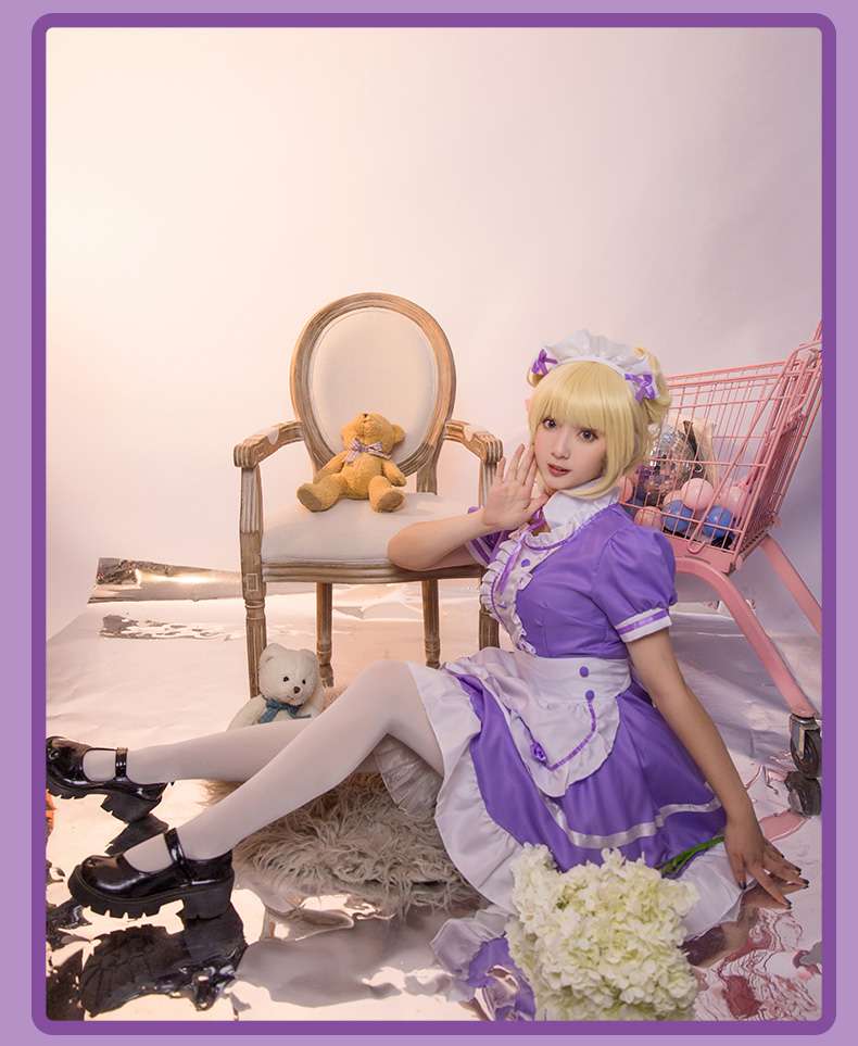 シンプル清楚なメイド服ワンピース
