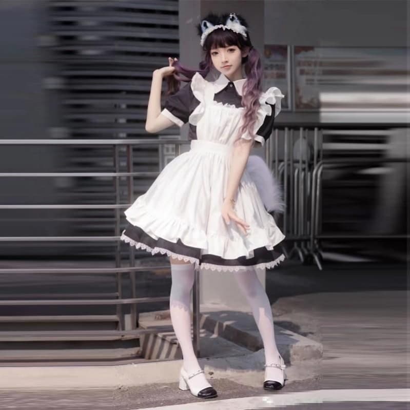 メイド服 メイド服 清楚優雅なフリル付きメイド衣装