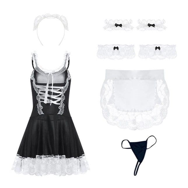 黒レース付き 魅惑のメイド服 コスプレ衣装