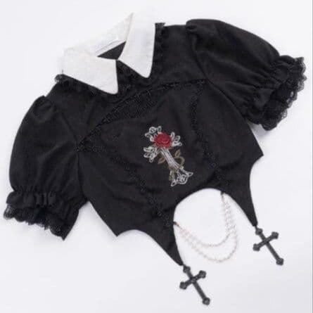 黒の魔女風メイド服 仮装 ゴシック調セットアップ