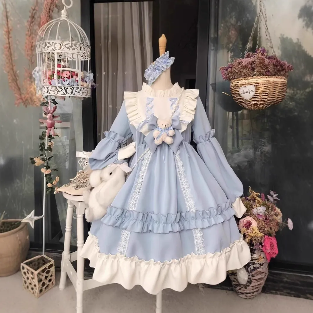 メイド服 クラシカル長袖エプロン付き執事風衣装セット