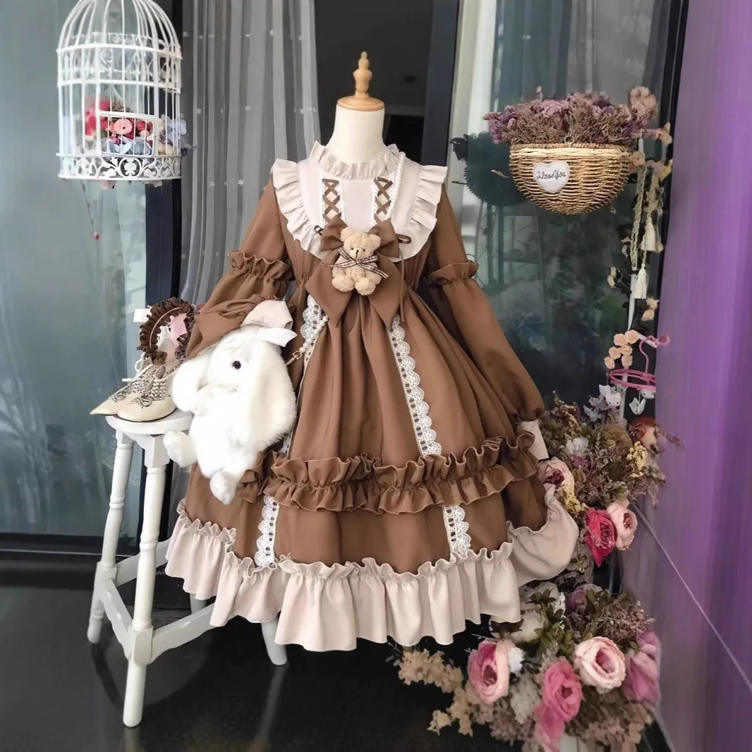 メイド服 クラシカル長袖エプロン付き執事風衣装セット