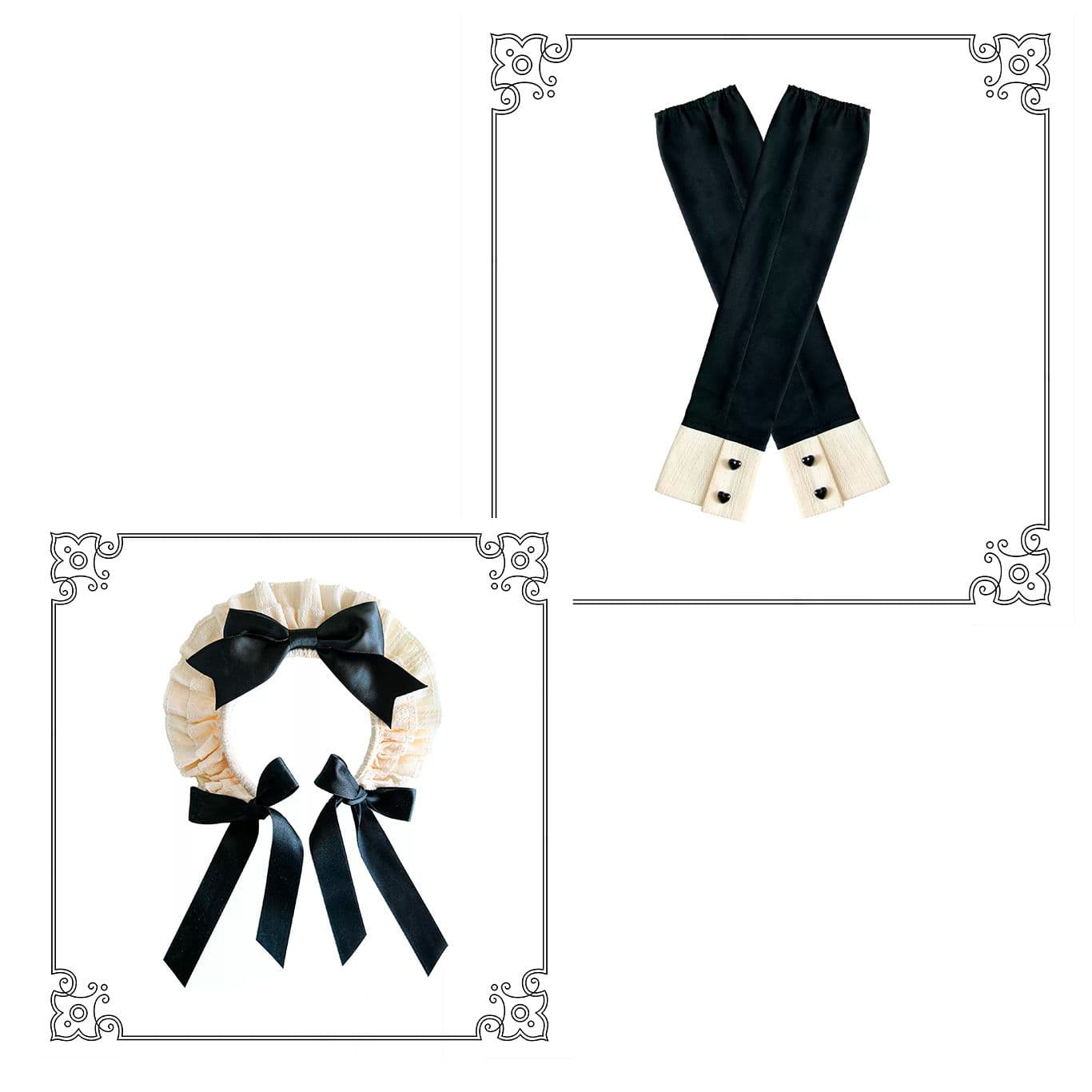 メイド服 リボン飾りメイド風ワンピース