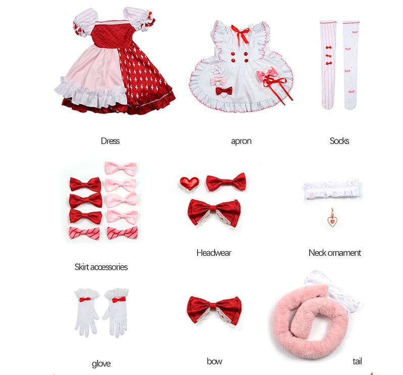 尻尾がキュート！ふんわりメイド服 ドレス風衣装