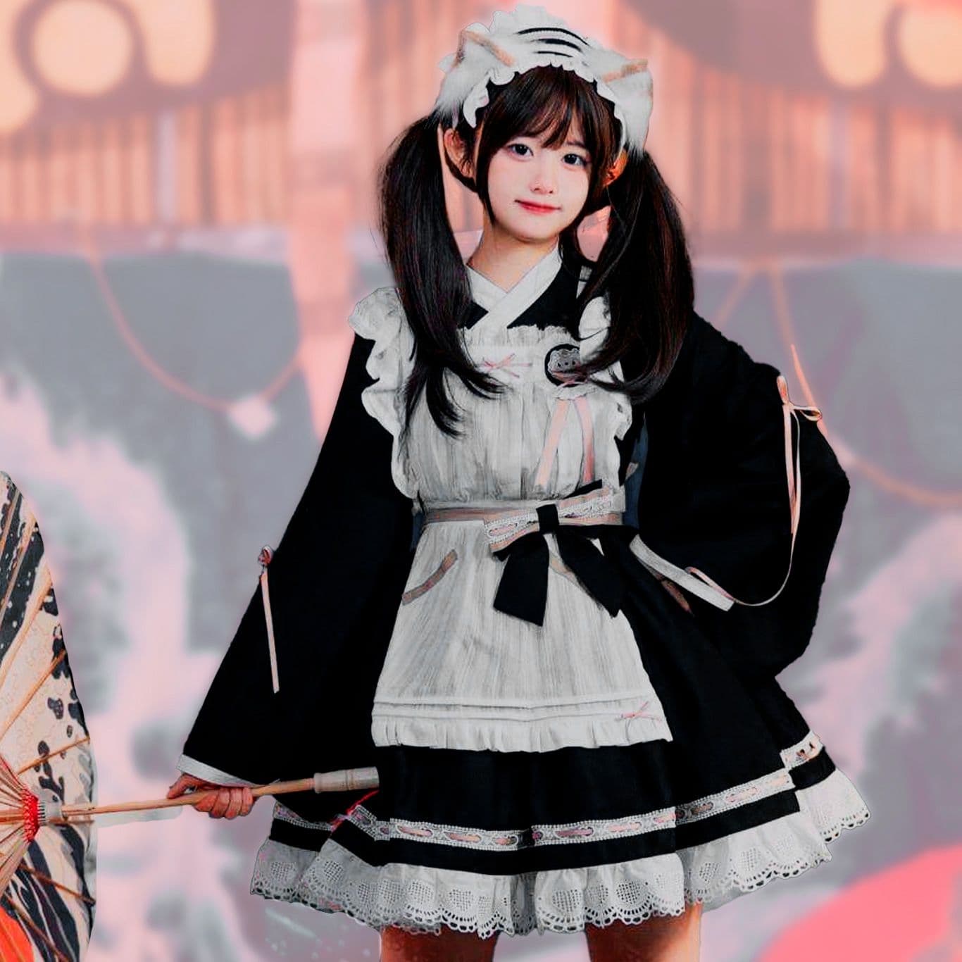 メイド服 和洋折衷メイド風ワンピース