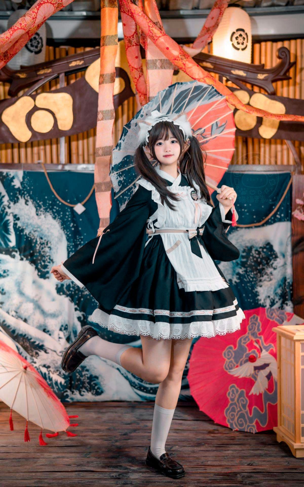 メイド服 和洋折衷メイド風ワンピース