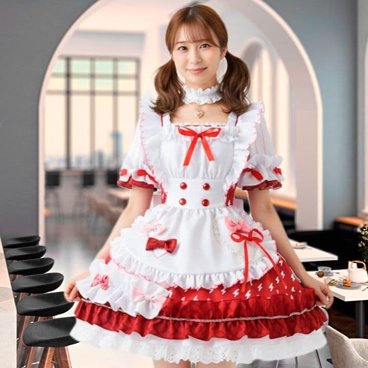 尻尾がキュート！ふんわりメイド服 ドレス風衣装