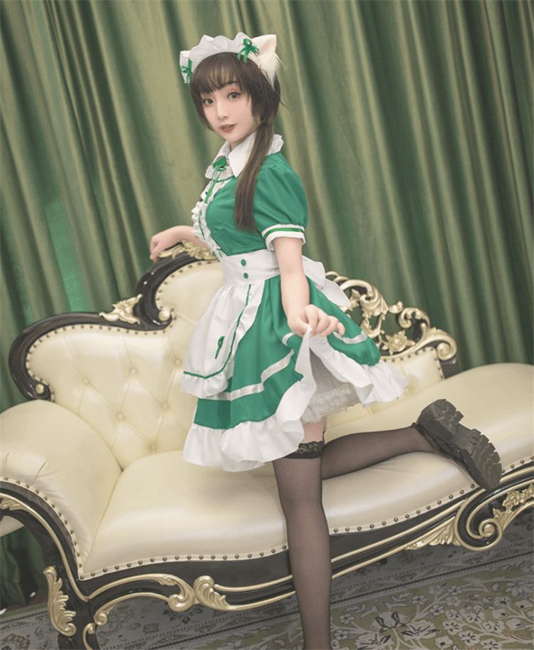 メイド服 ふんわりメイド風フリルワンピース