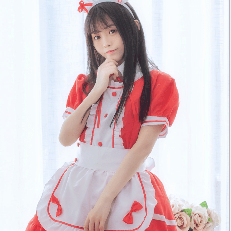 メイド服 ふんわりメイド風フリルワンピース