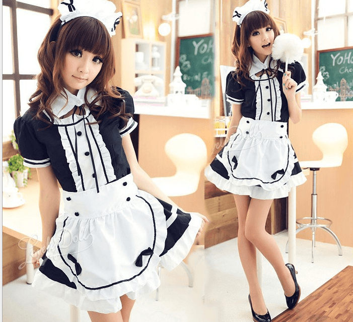 メイド服 ふんわりメイド風フリルワンピース