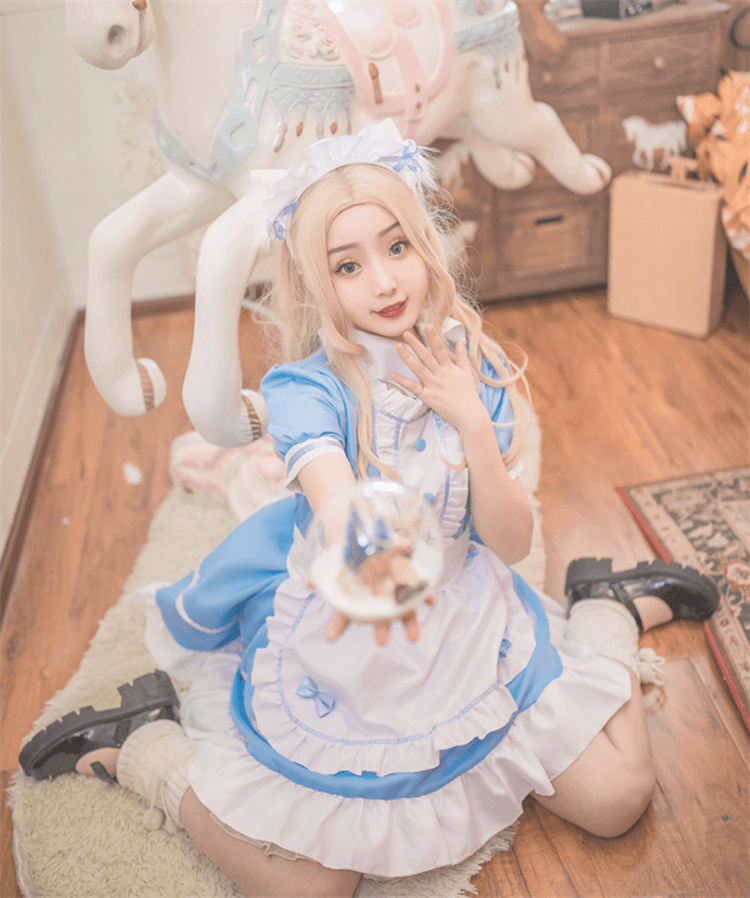 メイド服 ふんわりメイド風フリルワンピース