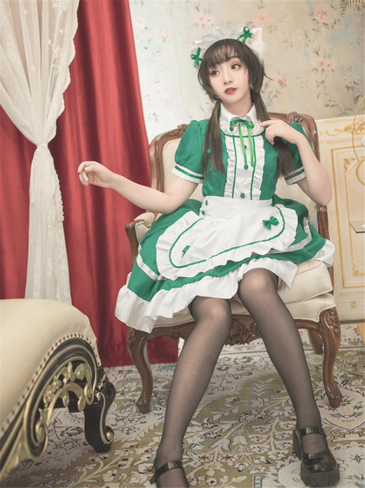 メイド服 ふんわりメイド風フリルワンピース