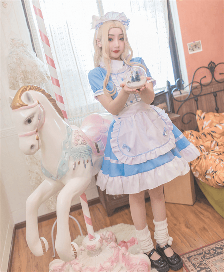 メイド服 ふんわりメイド風フリルワンピース