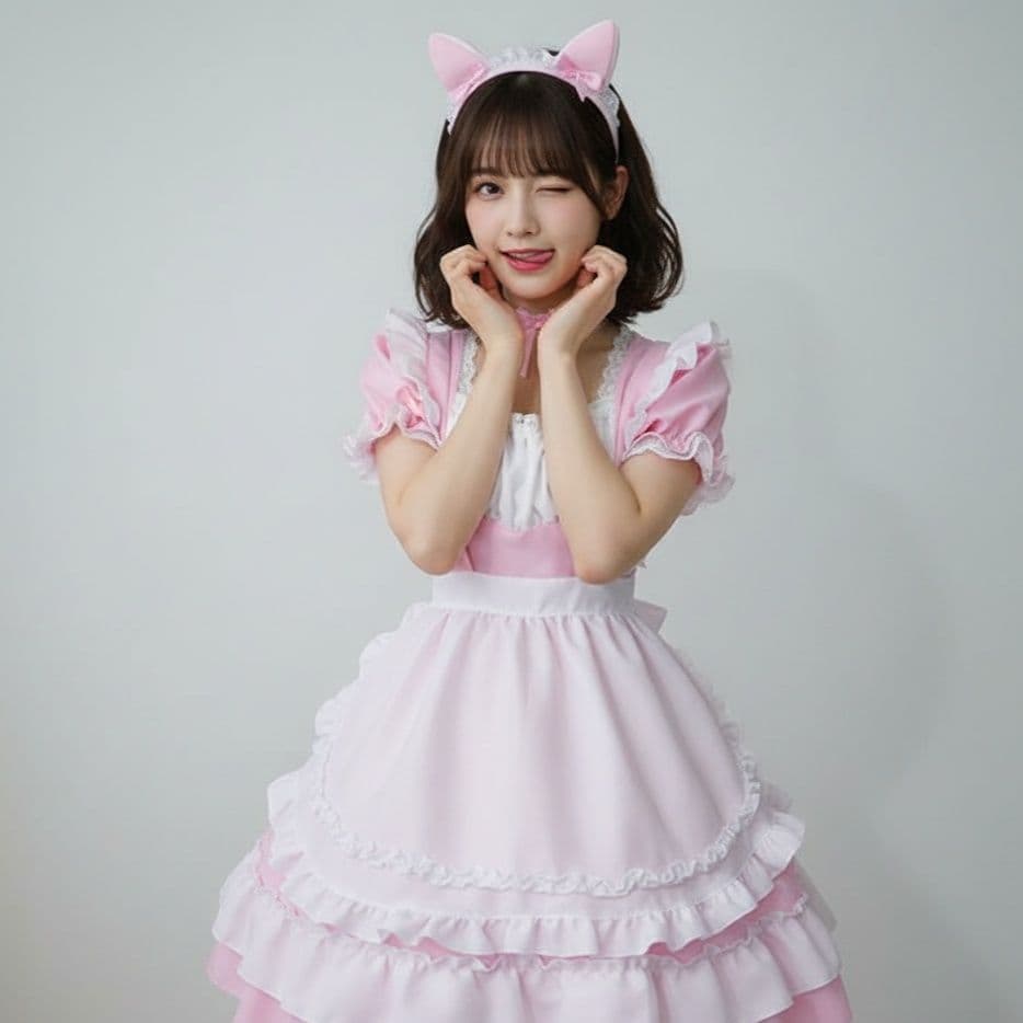 メイド服 フリルたっぷりメイド風ワンピース