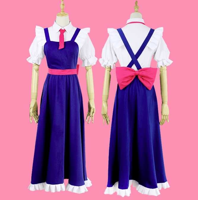 メイド服 メイドカフェ制服 フリル付きエプロンドレス