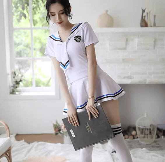メイド服 セーラー風ミニスカートセット