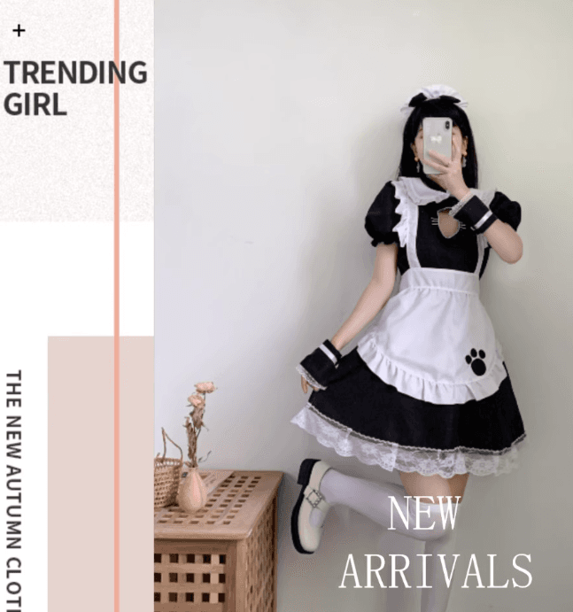 猫耳風メイド服セット