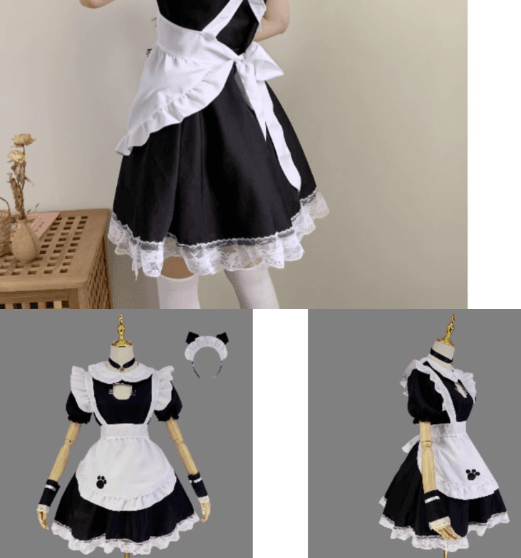 猫耳風メイド服セット