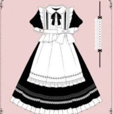 メイド服 優雅な令嬢風フリル装飾メイドドレス