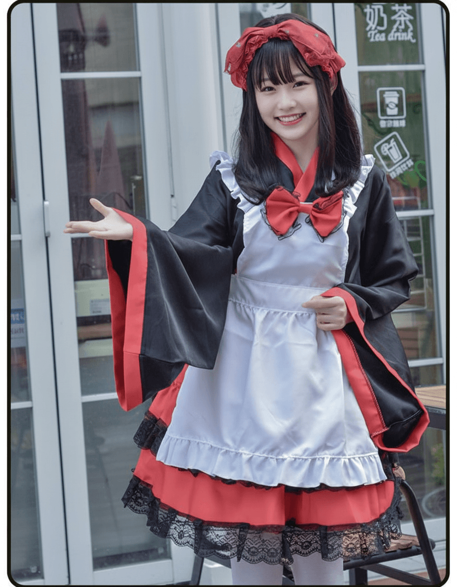 メイド服 和風メイド衣装 華麗なる舞台衣装