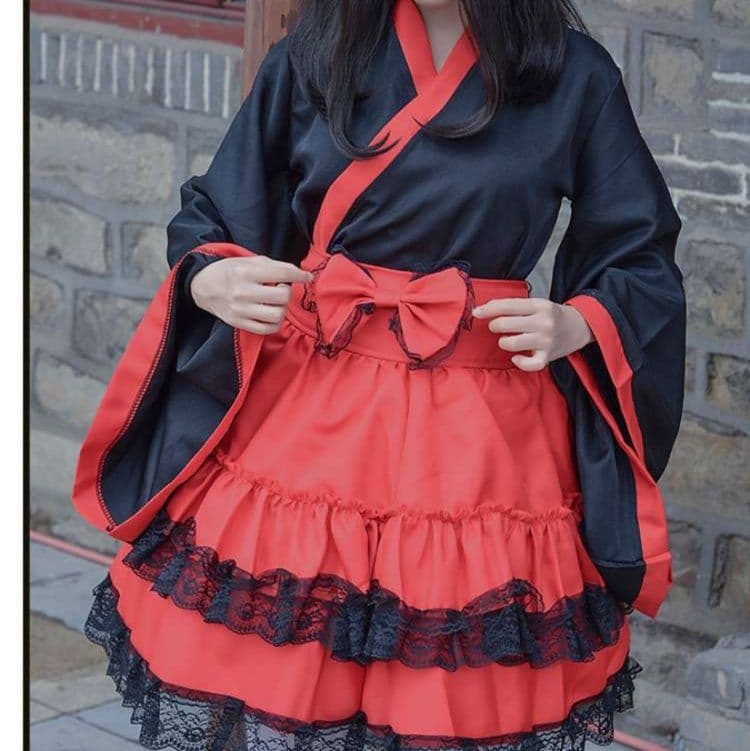 メイド服 和風メイド衣装 華麗なる舞台衣装