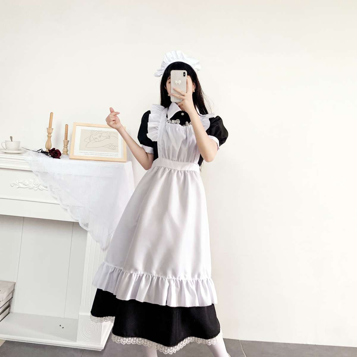 ふんわりメイド服ワンピース