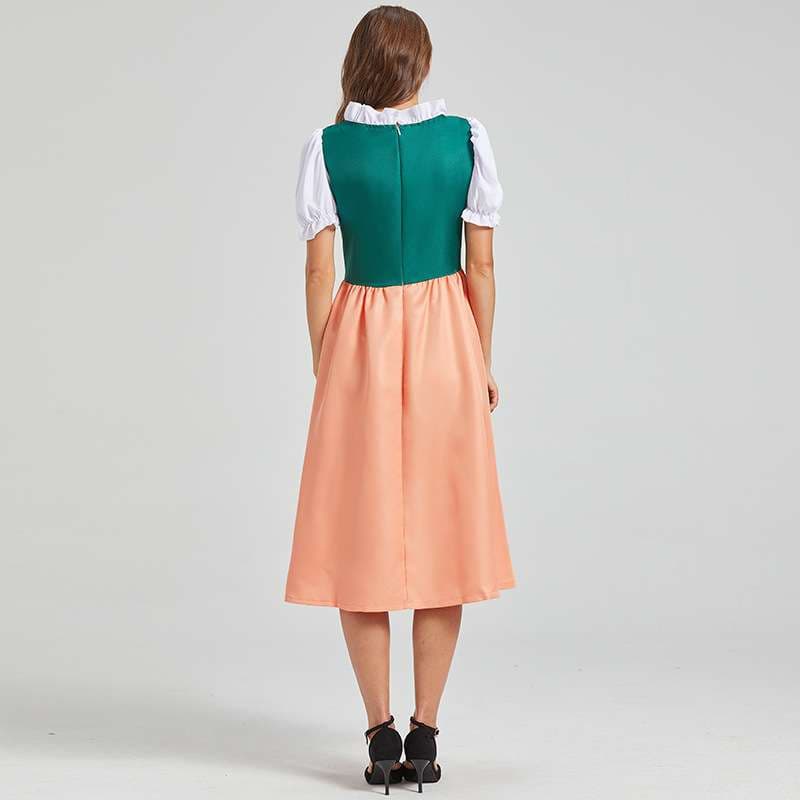 メイド服 ディアンドル風 花刺繍ワンピース