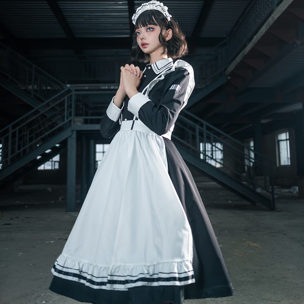 メイド服 襟元装飾長袖クラシカルメイド服