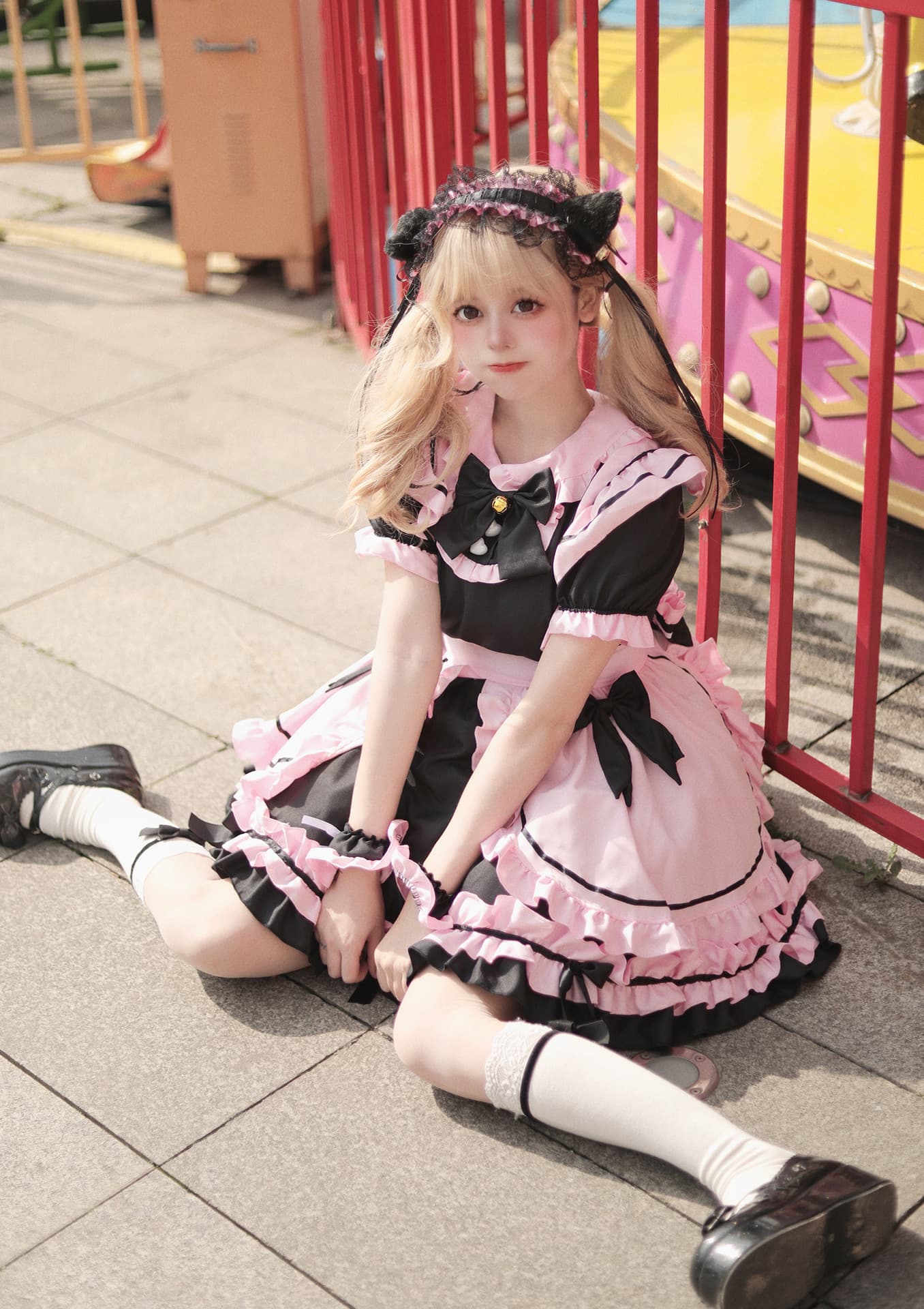 フリルレース リボンメイド服