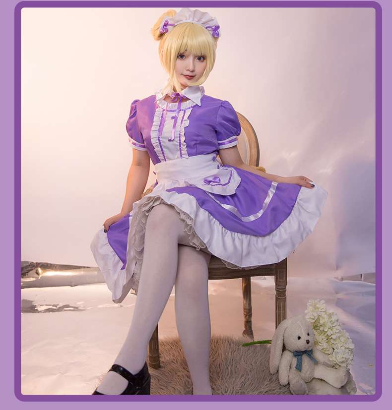 シンプル清楚なメイド服ワンピース