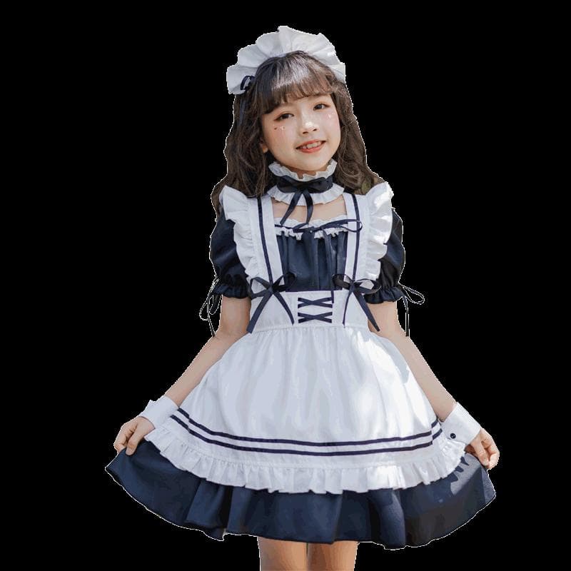 メイド服 フリルたっぷりメイド風ワンピース