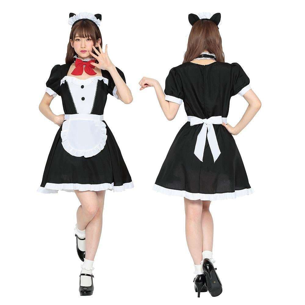 フリルいっぱい猫耳メイド服