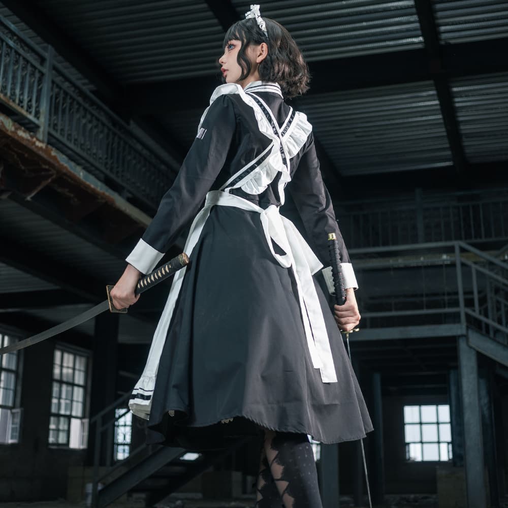 メイド服 襟元装飾長袖クラシカルメイド服