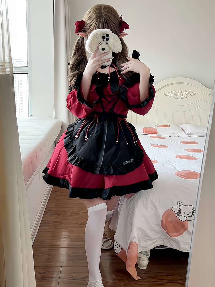 ゴシックフリルメイド服セット