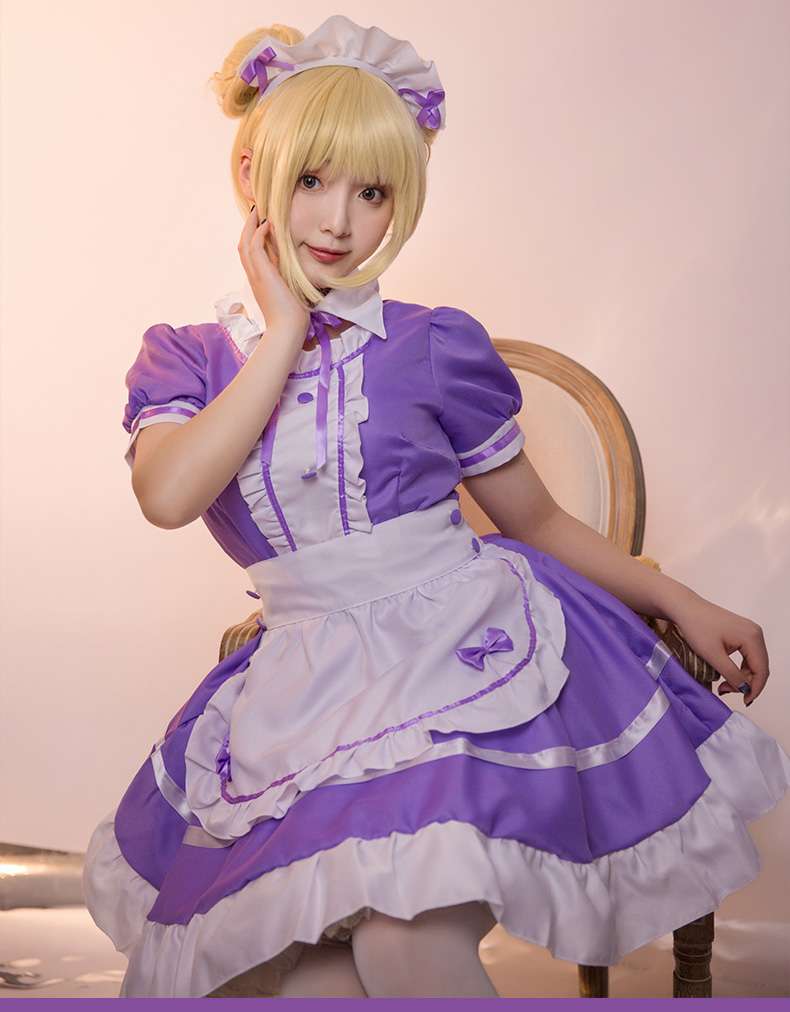 シンプル清楚なメイド服ワンピース