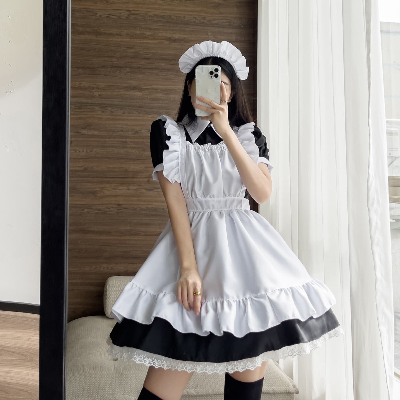 メイド服 伝統的フリルエプロンメイド衣装
