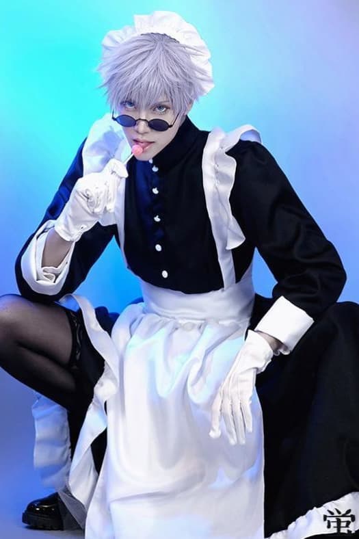 メイド服 エレガントフリル付き長袖メイド衣装セット