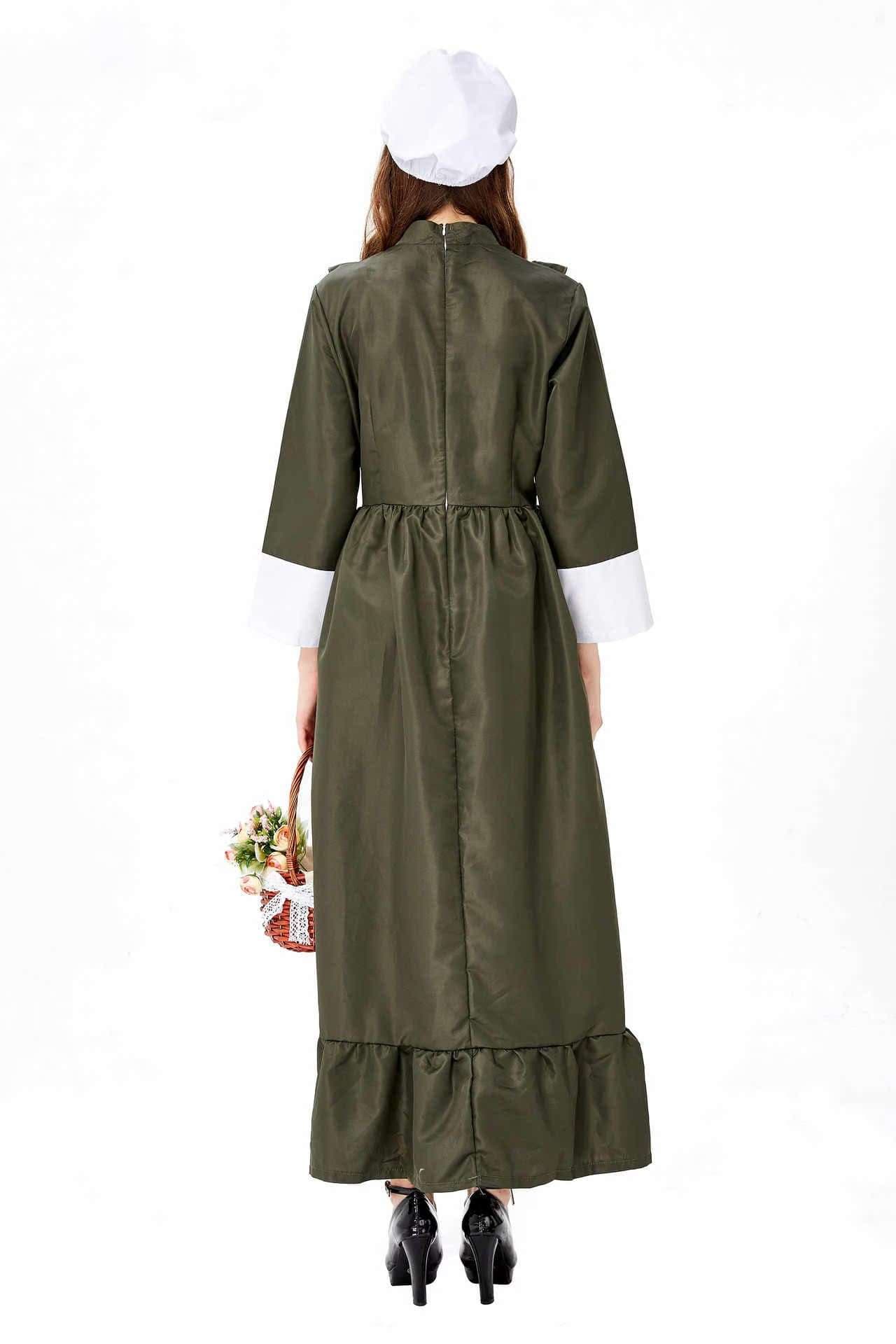 メイド服 懐古風フリルエプロンドレス