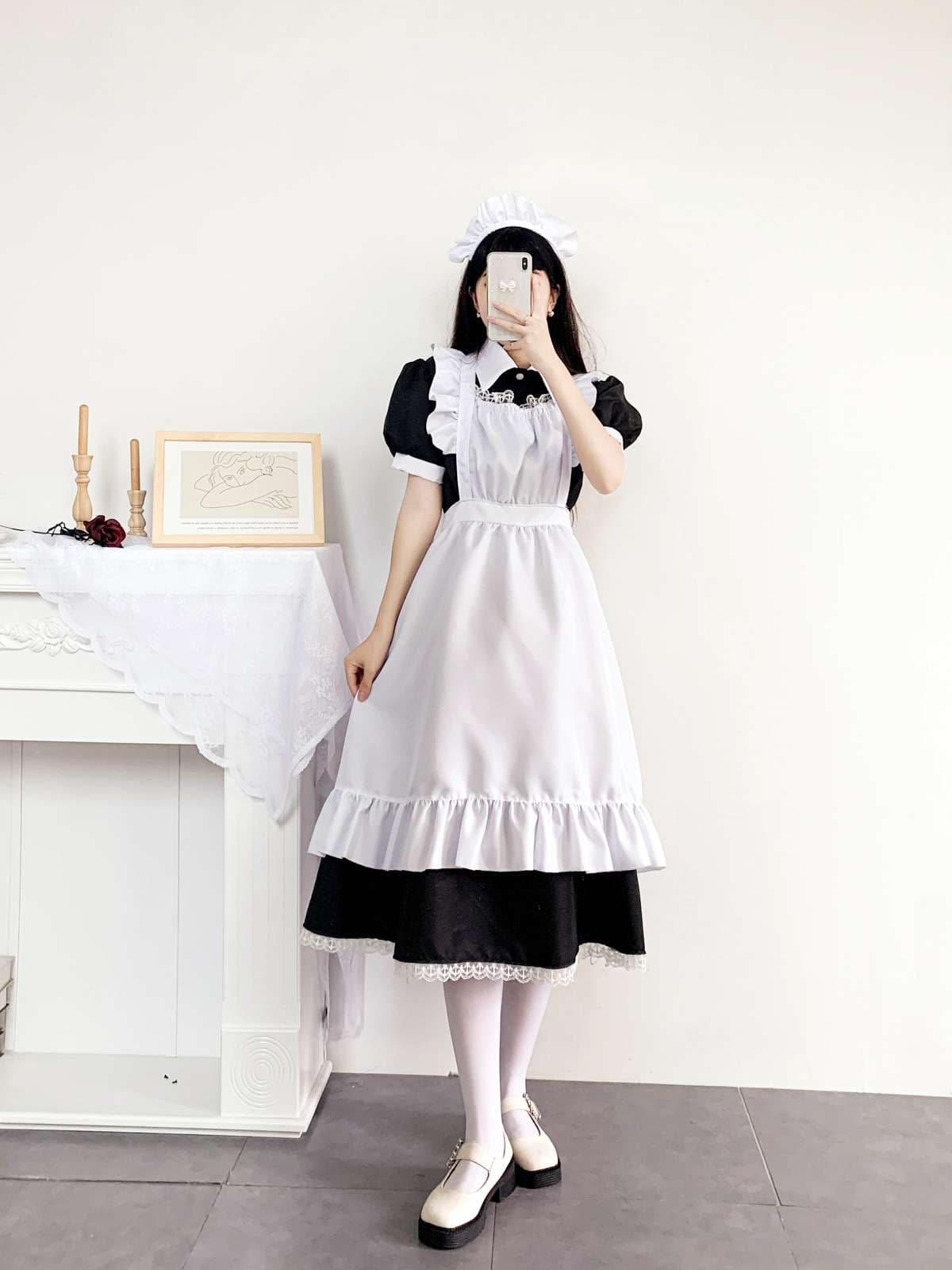 ふんわりメイド服ワンピース