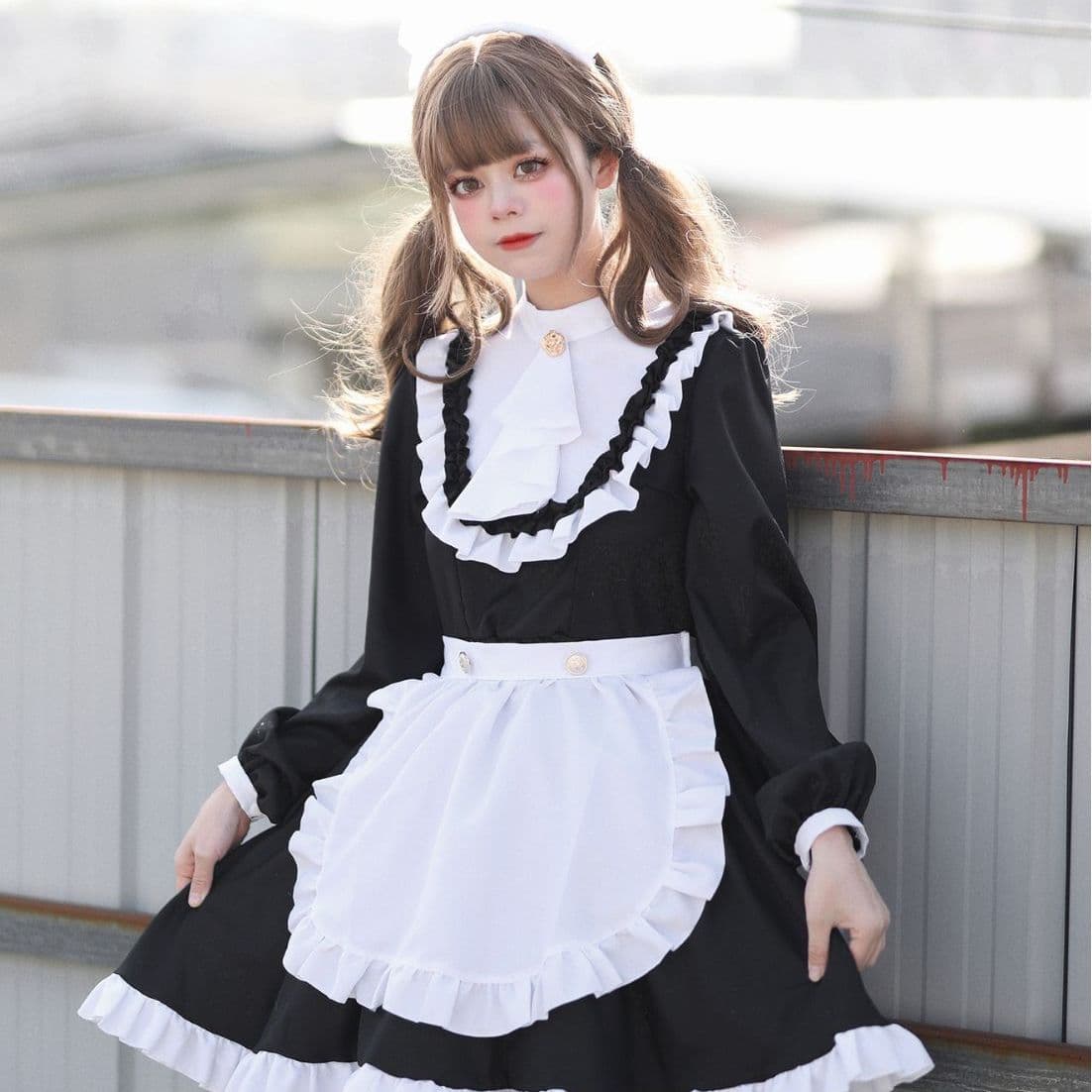 メイド服 ふんわりフリルメイドワンピース