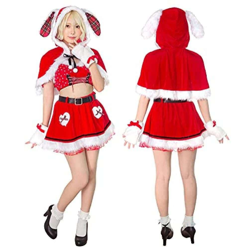 メイド服 うさ耳サンタ風セクシーメイド衣装