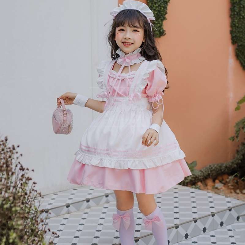 メイド服 フリルたっぷりメイド風ワンピース