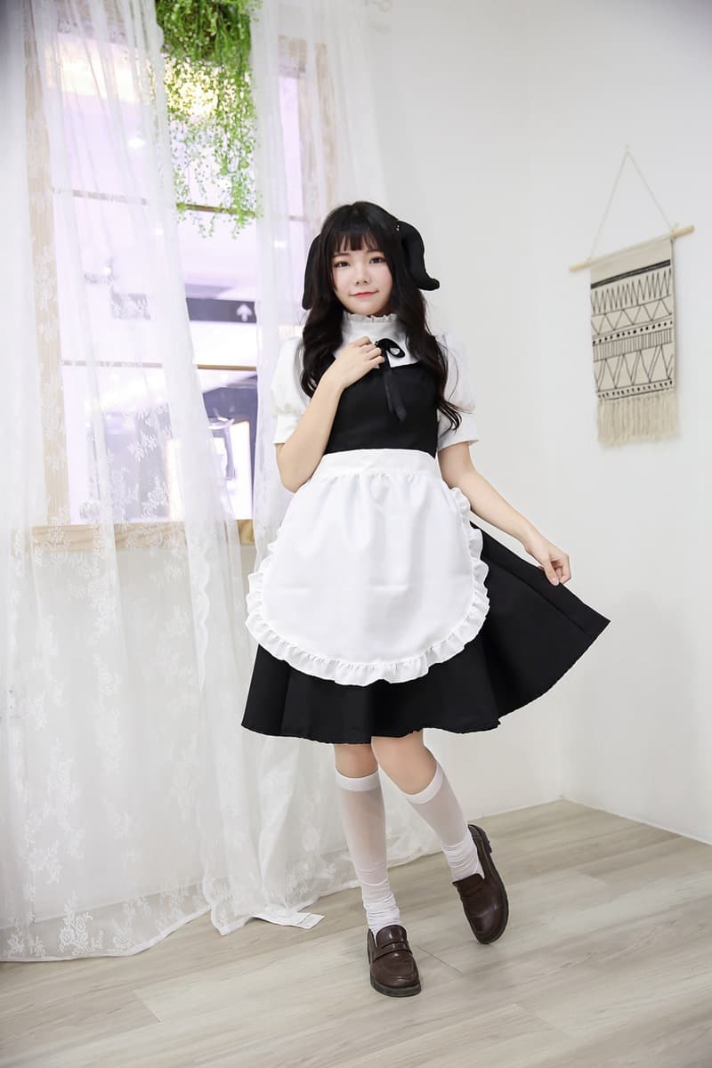 黒白クラシカルメイド服 可愛い衣装セット
