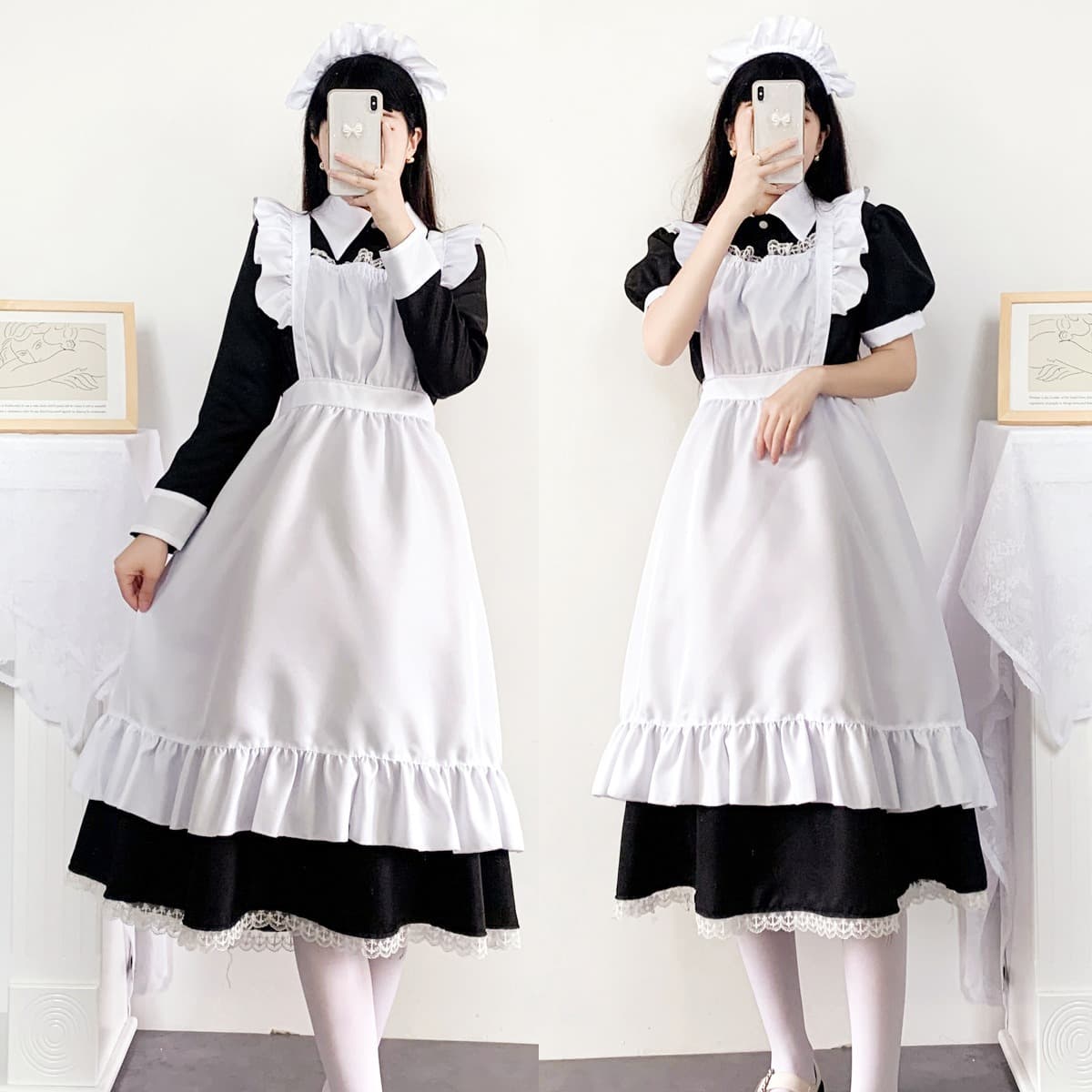 クラシックメイド服フリルエプロンセット